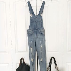 Light Wash Overalls